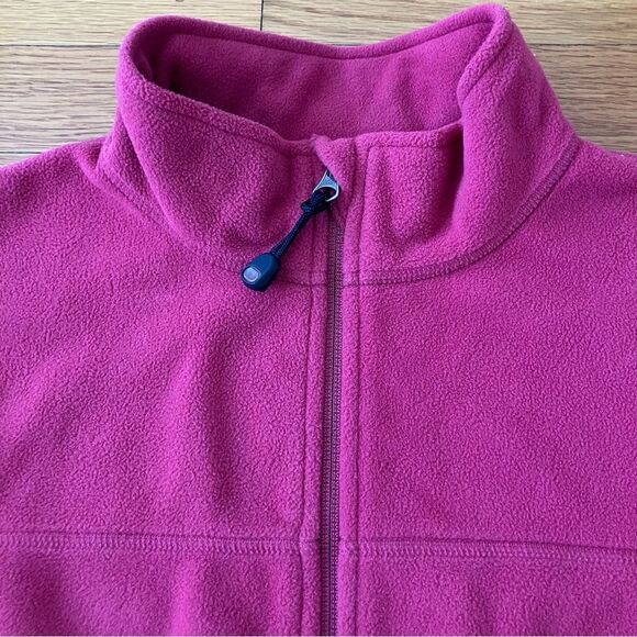 L.L. Bean Maroon Red Katahdin Fleece Zip-Up Jacket Coat Medium Spring Outdoor - Picture 3 of 13